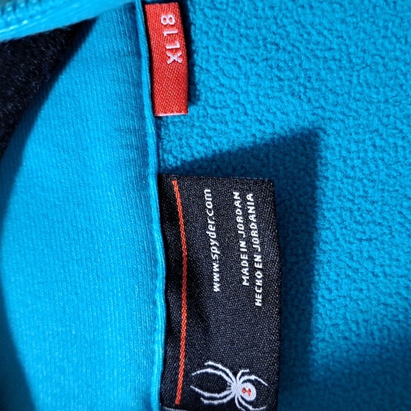 Spyder Girl's' Full Zip Sweater Jacket - Green - Size XL 18 - Picture 3 of 4